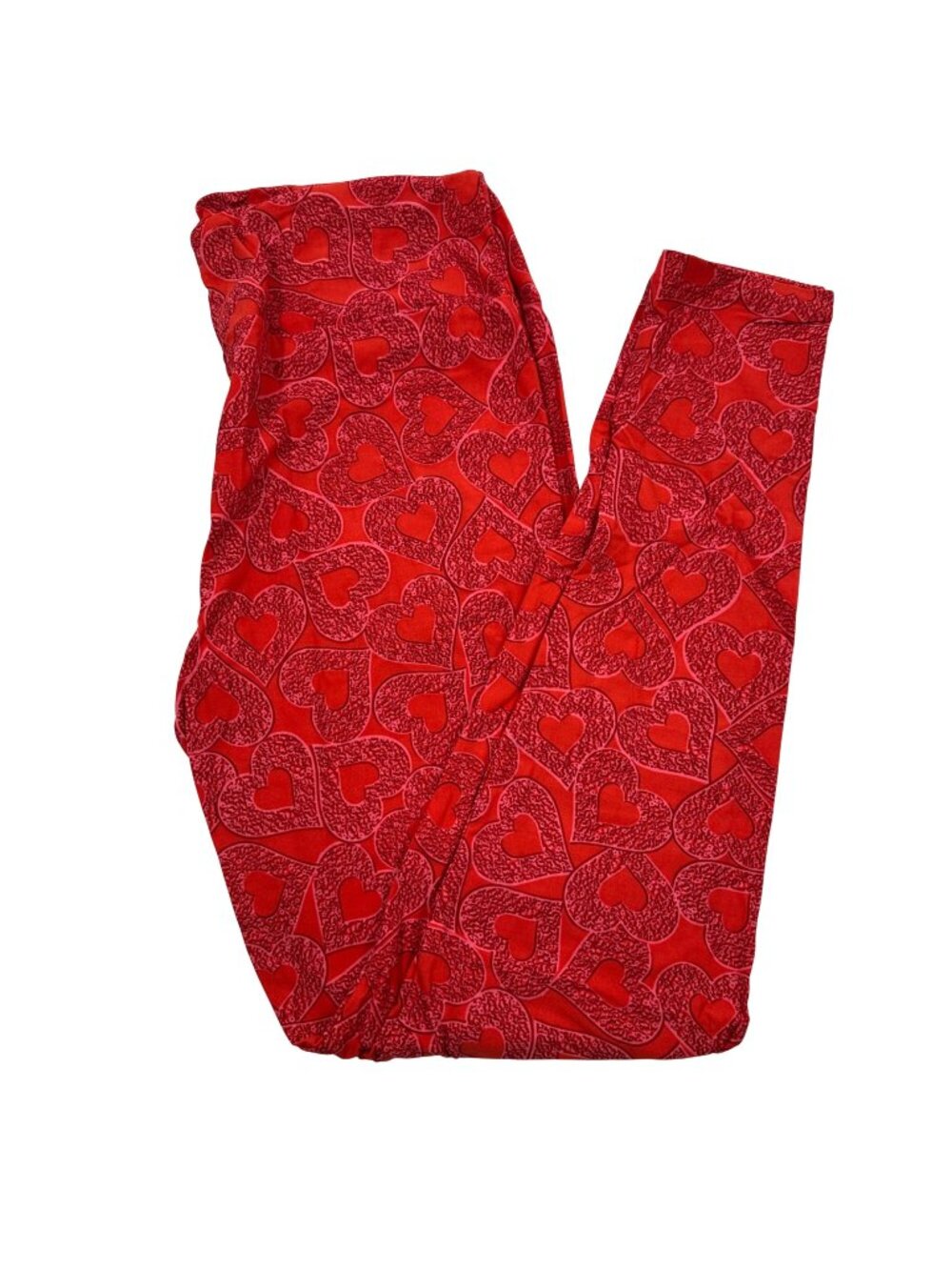 LuLaRoe TC Leggings Womens Tall Curvy Valentines Cookies Hearts Red Pink New